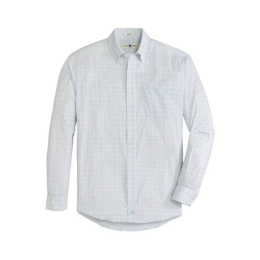 NEW ONWARD RESERVE men's wright classic fit performance shirt in white/ blue